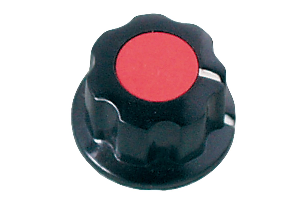 GM electronic elektronické součástky, komponenty S8859 knoflík  plastový, průměr 19,5mm, osa 6mm, černo/červený
